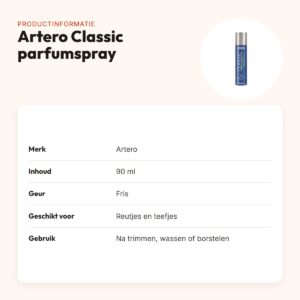 Artero Classic parfumspray 90 ml – frisse geur voor honden – productinformatie
