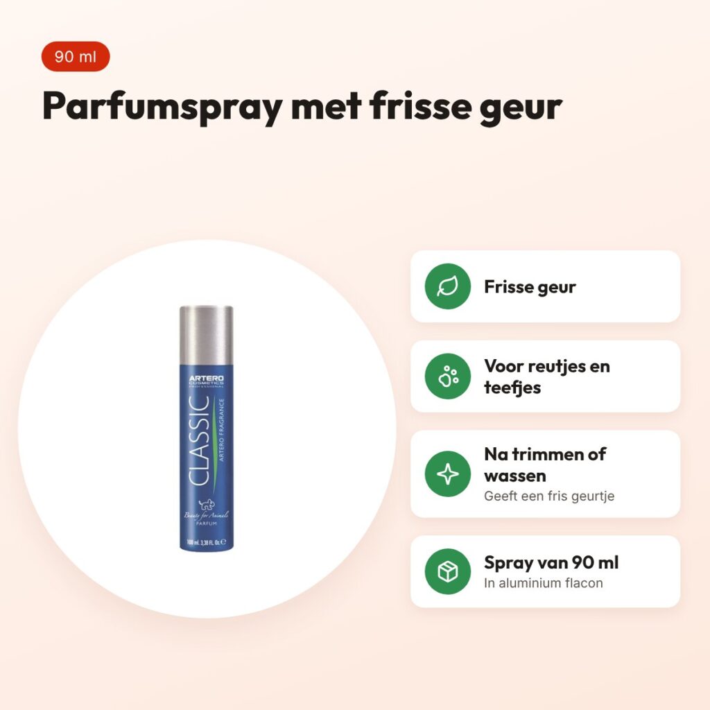 Artero Classic parfumspray 90 ml – frisse geur voor honden – voordelen