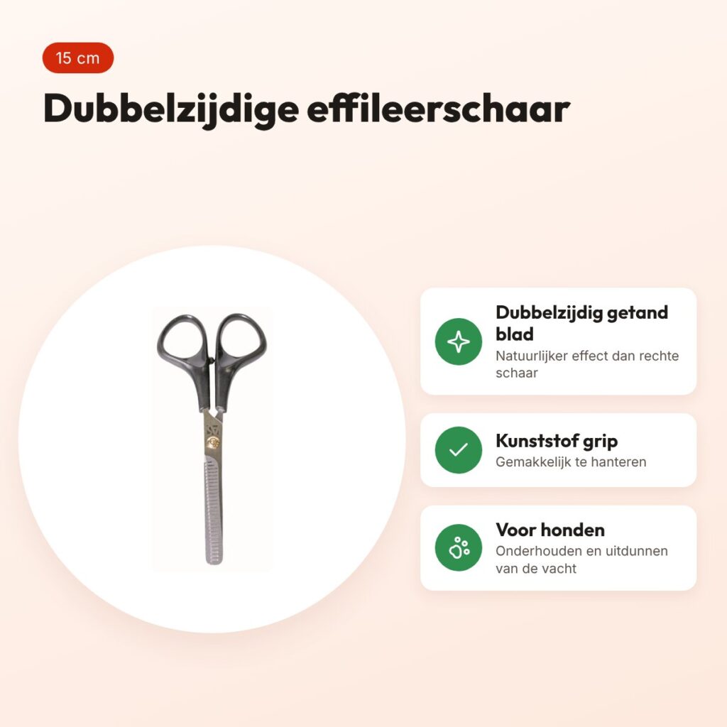 Artero dubbelzijdige effileerschaar 15 cm – kunststof grip, voor honden – voordelen