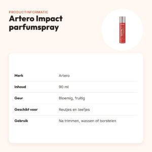 Artero Impact parfumspray 90 ml – bloemige, fruitige geur voor honden – productinformatie
