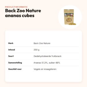 Back Zoo Nature ananas cubes 250 g – gedehydrateerde fruitsnack – productinformatie