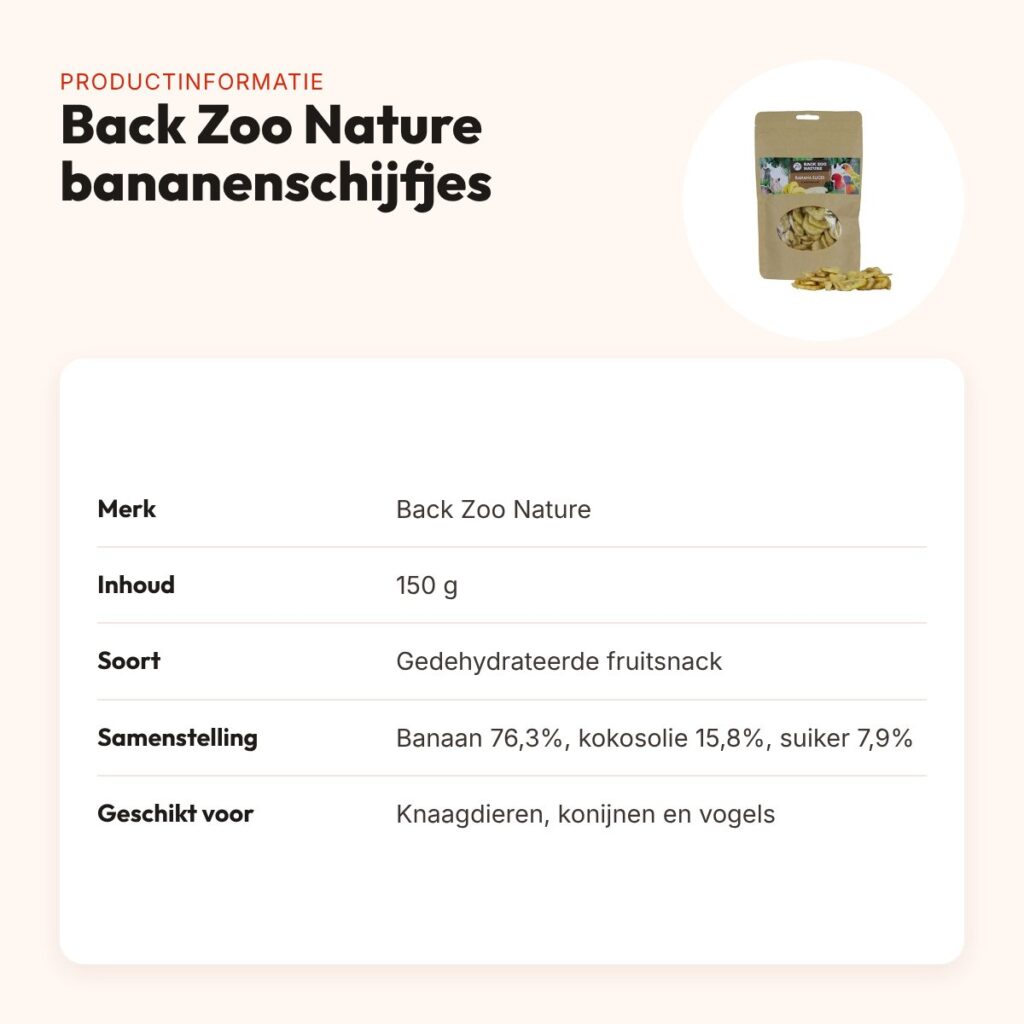 Back Zoo Nature bananenschijfjes 150 g – gedehydrateerde fruitsnack – productinformatie
