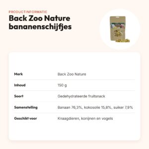 Back Zoo Nature bananenschijfjes 150 g – gedehydrateerde fruitsnack – productinformatie