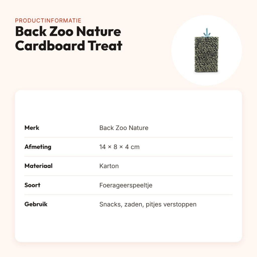 Back Zoo Nature Cardboard Treat Block 14 x 8 x 4 cm – foerageerspeeltje – productinformatie