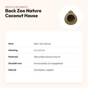 Back Zoo Nature Coconut House ca. 9,5 cm – schuilplek van kokosnootschil – productinformatie