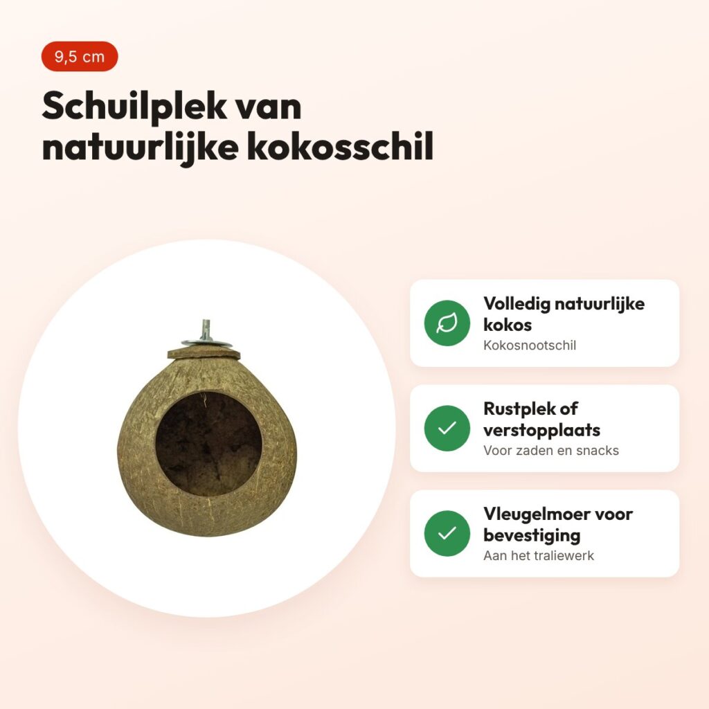Back Zoo Nature Coconut House ca. 9,5 cm – schuilplek van kokosnootschil – voordelen