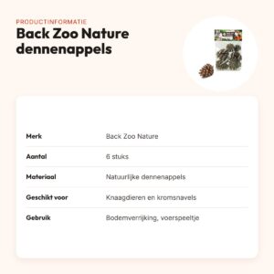 Back Zoo Nature dennenappels 6 stuks – bodemverrijking knaagdieren – productinformatie