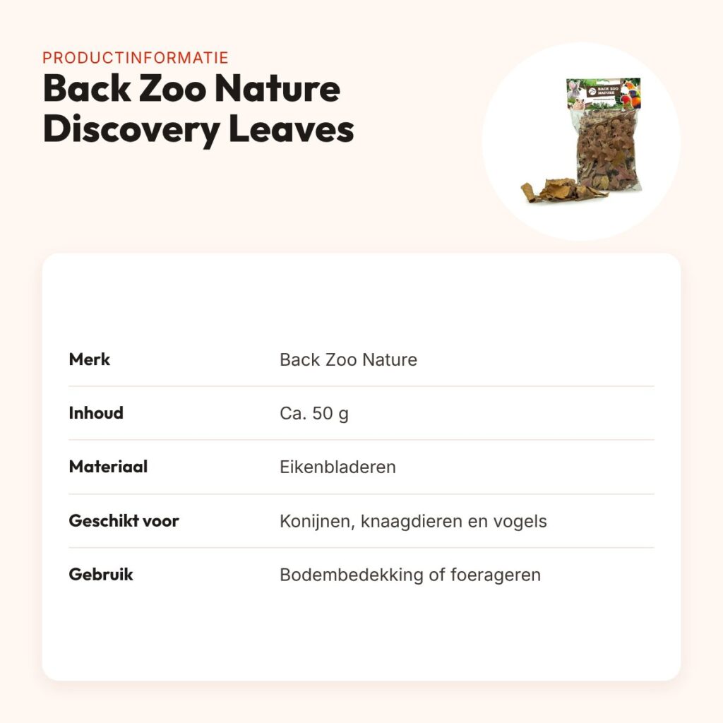 Back Zoo Nature Discovery Leaves 50 g – eikenbladeren voor het verblijf – productinformatie