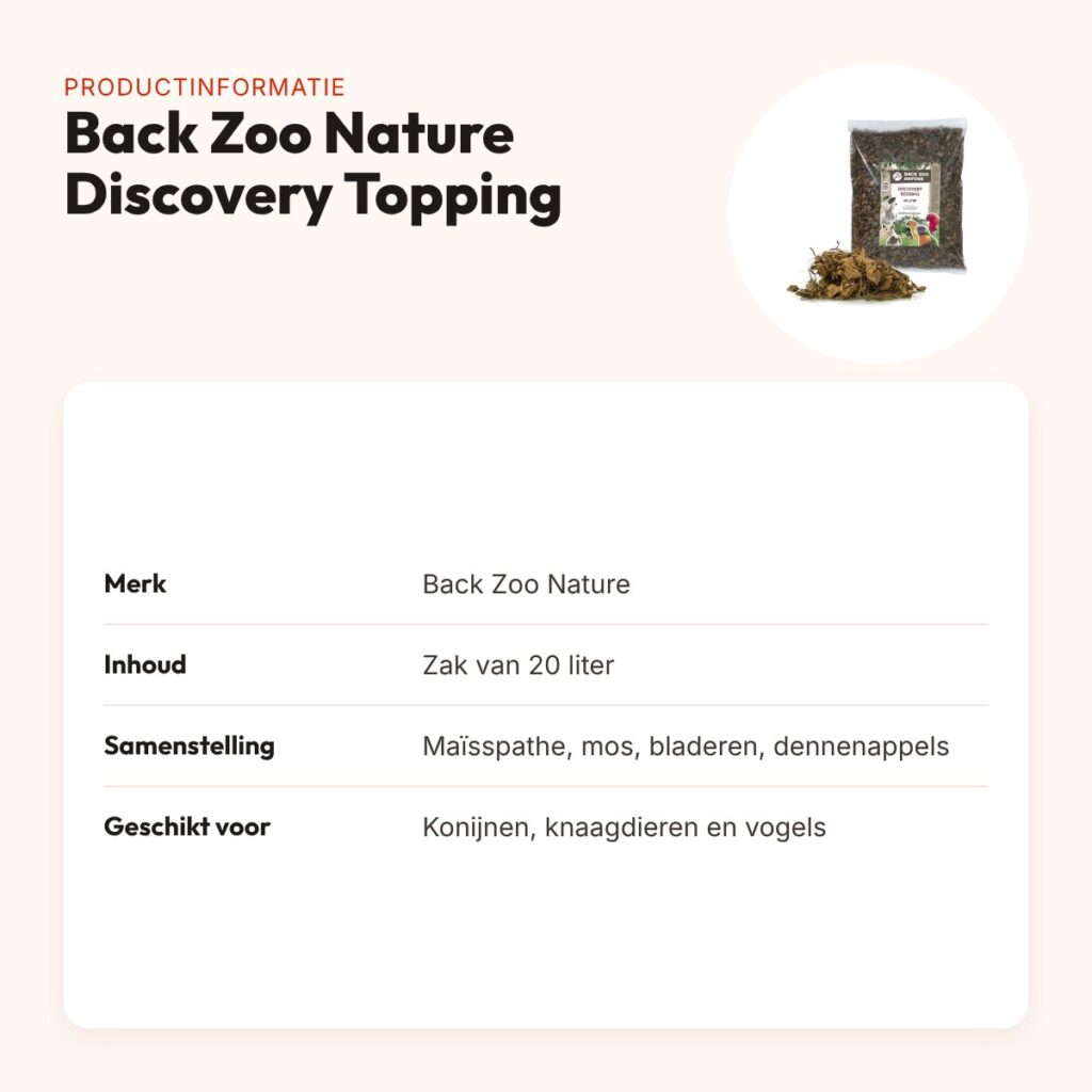 Back Zoo Nature Discovery Topping 20 liter – natuurlijke toplaag – productinformatie