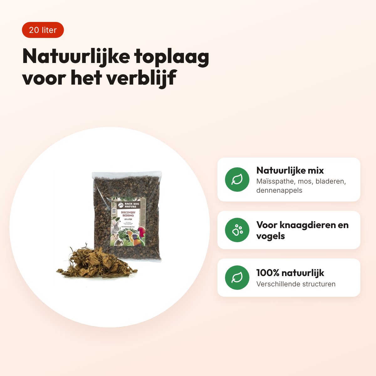 Back Zoo Nature Discovery Topping 20 liter – natuurlijke toplaag – voordelen