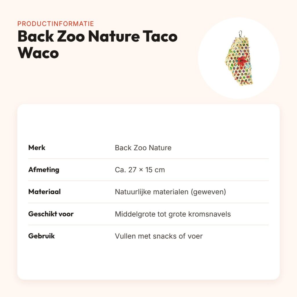 Back Zoo Nature foerageerspeeltje Taco Waco 27 x 15 cm – productinformatie