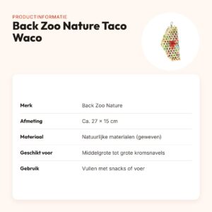 Back Zoo Nature foerageerspeeltje Taco Waco 27 x 15 cm – productinformatie