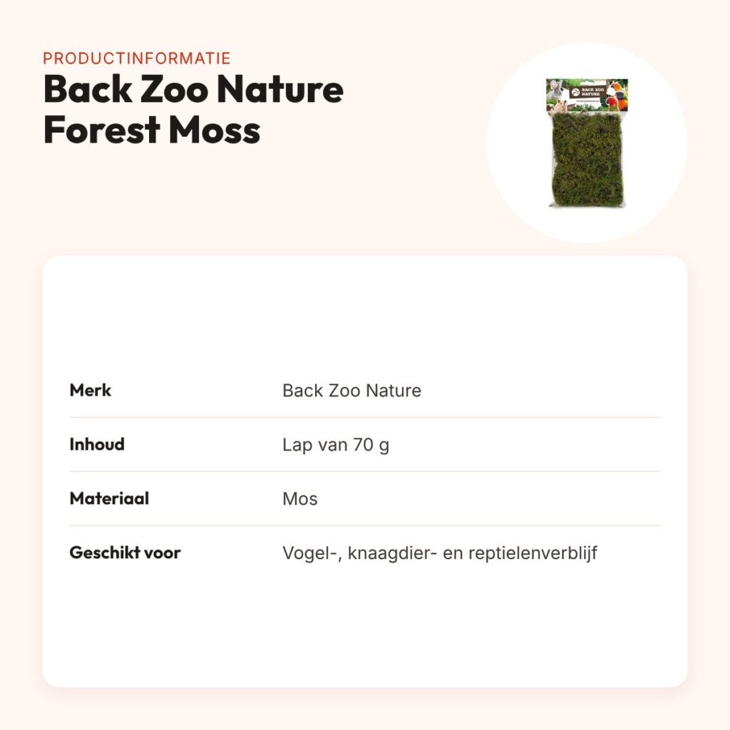 Back Zoo Nature Forest Moss 70 g – natuurlijke lap mos voor het verblijf – productinformatie