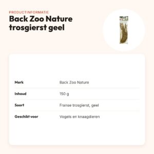 Back Zoo Nature Franse trosgierst geel 150 g – voor vogels en knaagdieren – productinformatie