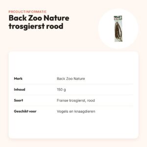 Back Zoo Nature Franse trosgierst rood 150 g – voor vogels en knaagdieren – productinformatie