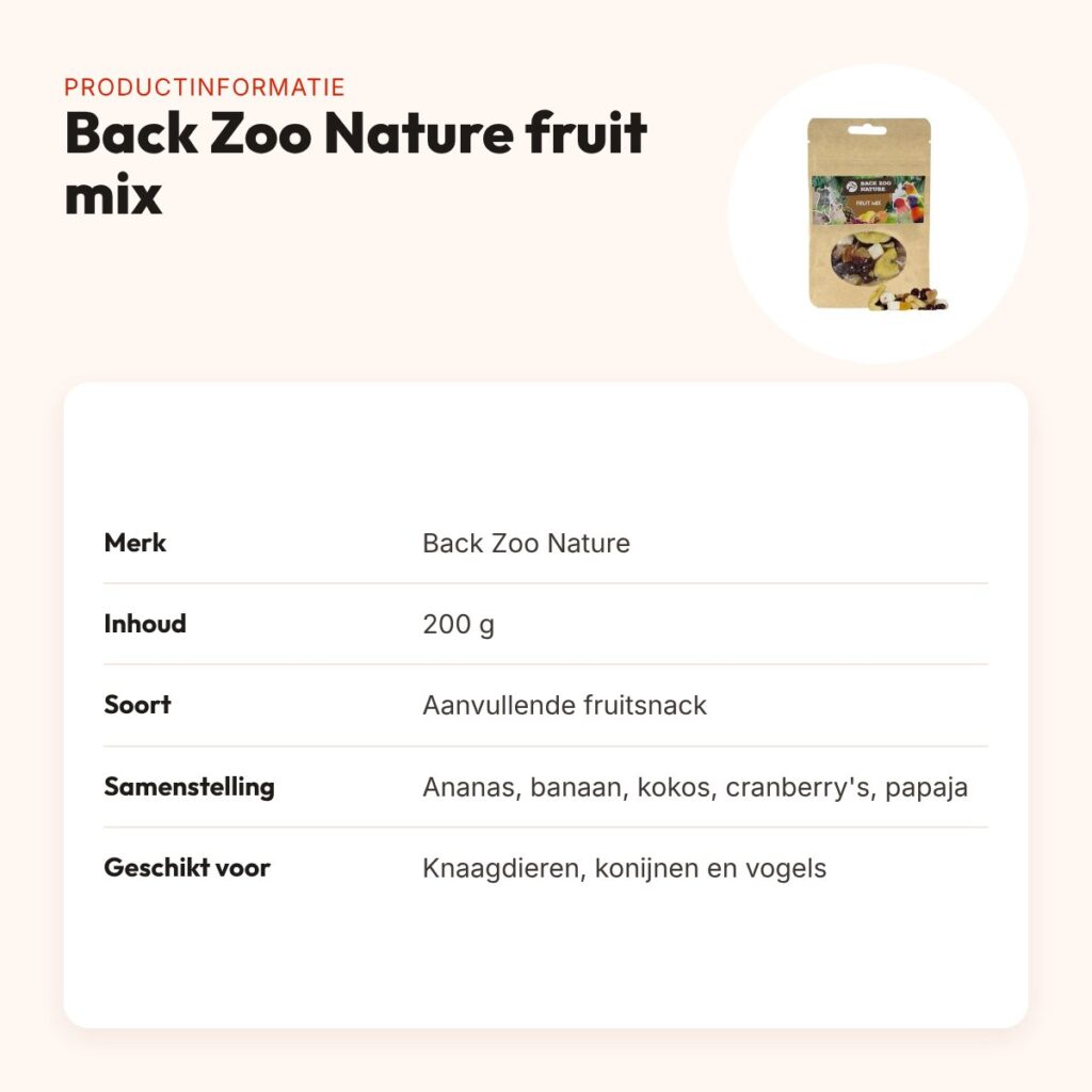Back Zoo Nature fruit mix 200 g – gedroogd fruit – productinformatie