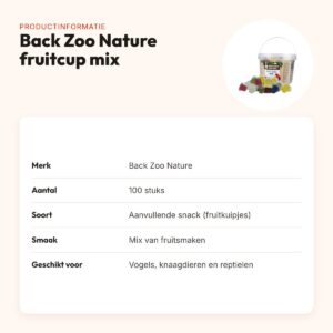 Back Zoo Nature fruitcup mix assorti 100 stuks – emmer fruitkuipjes – productinformatie