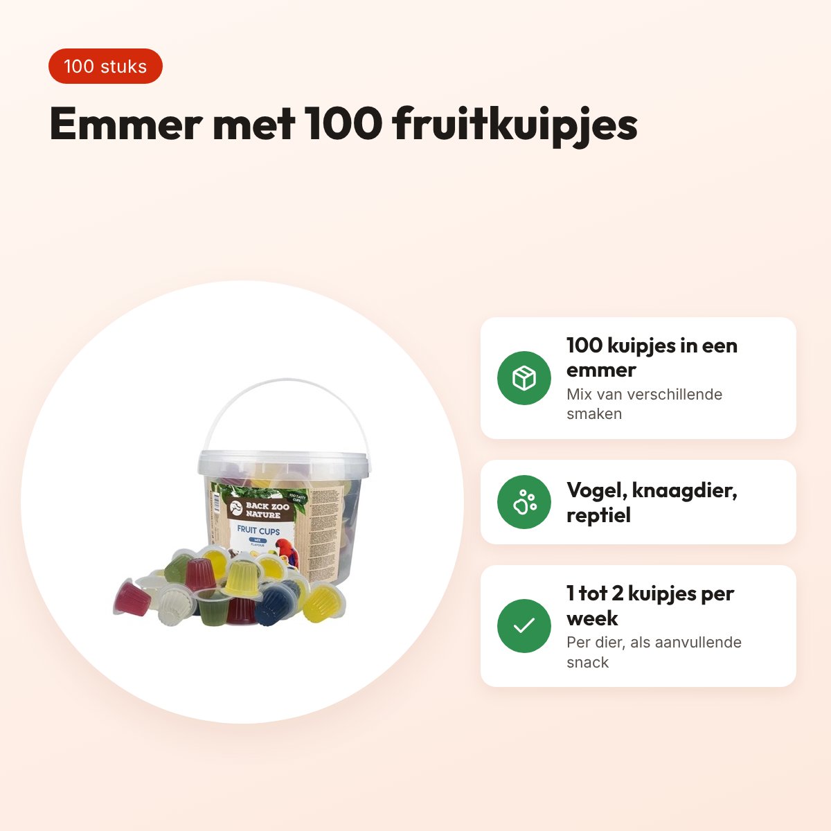 Back Zoo Nature fruitcup mix assorti 100 stuks – emmer fruitkuipjes – voordelen