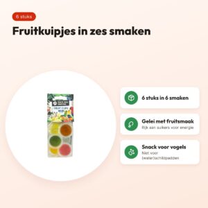 Back Zoo Nature fruitkuipje mix 6 stuks in 6 smaken – snack voor vogels – voordelen