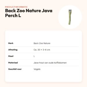 Back Zoo Nature Java Perch L 30 x 3-4 cm – zitstok van Java-hout – productinformatie