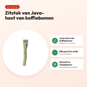 Back Zoo Nature Java Perch L 30 x 3-4 cm – zitstok van Java-hout – voordelen
