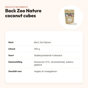 Back Zoo Nature kokosblokjes (coconut cubes) 250 g – gedehydrateerd – productinformatie