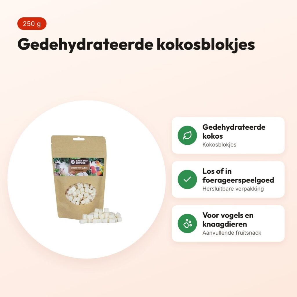 Back Zoo Nature kokosblokjes (coconut cubes) 250 g – gedehydrateerd – voordelen