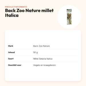 Back Zoo Nature millet Setaria Italica 50 g – natuurlijke aanvulling – productinformatie