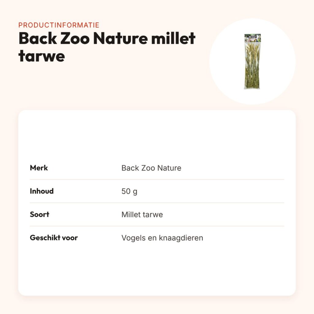 Back Zoo Nature millet tarwe 50 g – natuurlijke aanvulling voor vogels – productinformatie