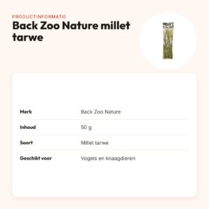 Back Zoo Nature millet tarwe 50 g – natuurlijke aanvulling voor vogels – productinformatie