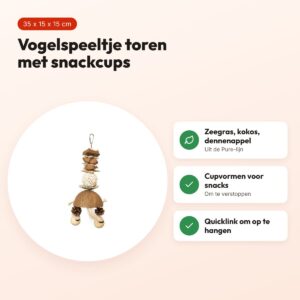 Back Zoo Nature Mixed Tower with Cups 35 x 15 x 15 cm – vogelspeeltje – voordelen