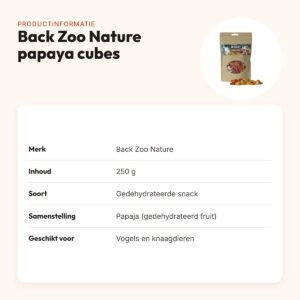 Back Zoo Nature papaya cubes 250 g – gedehydrateerde snack – productinformatie