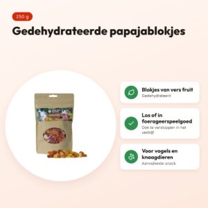 Back Zoo Nature papaya cubes 250 g – gedehydrateerde snack – voordelen