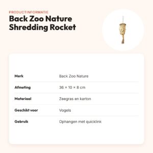 Back Zoo Nature Shredding Rocket 36 x 10 x 8 cm – vogelspeeltje – productinformatie