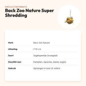 Back Zoo Nature Super Shredding Bal 7-12 cm – vogelspeeltje om te knagen – productinformatie