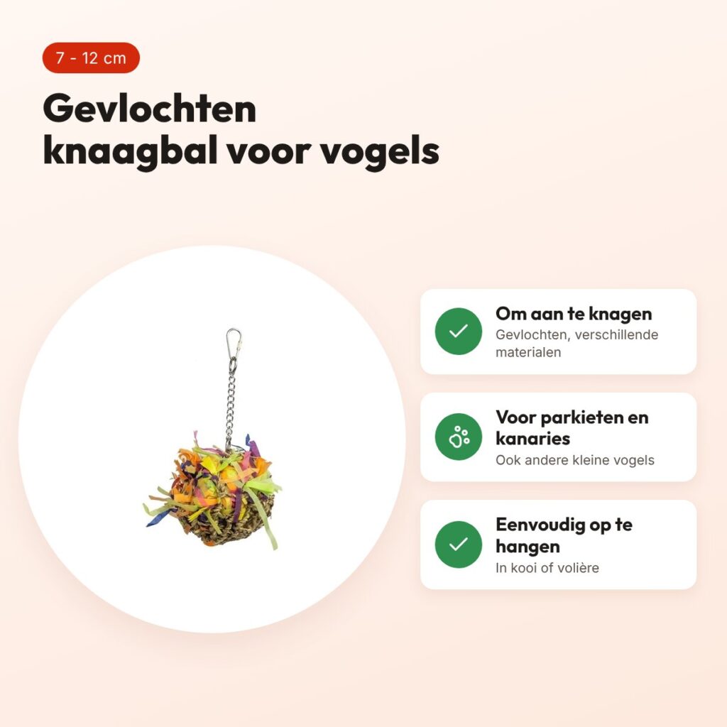 Back Zoo Nature Super Shredding Bal 7-12 cm – vogelspeeltje om te knagen – voordelen