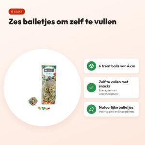 Back Zoo Nature Treat Balls 4 cm – foerageerspeelgoed, 6 stuks – voordelen