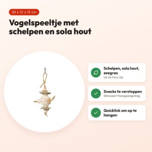 Back Zoo Nature vogelspeeltje Ball And Shells 30 x 12 x 12 cm – schelpen – voordelen