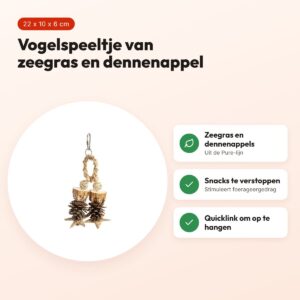 Back Zoo Nature vogelspeeltje Forest Ring 22 x 10 x 6 cm – zeegras – voordelen
