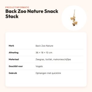 Back Zoo Nature vogelspeeltje Snack Stack 36 x 18 x 10 cm – zeegras – productinformatie