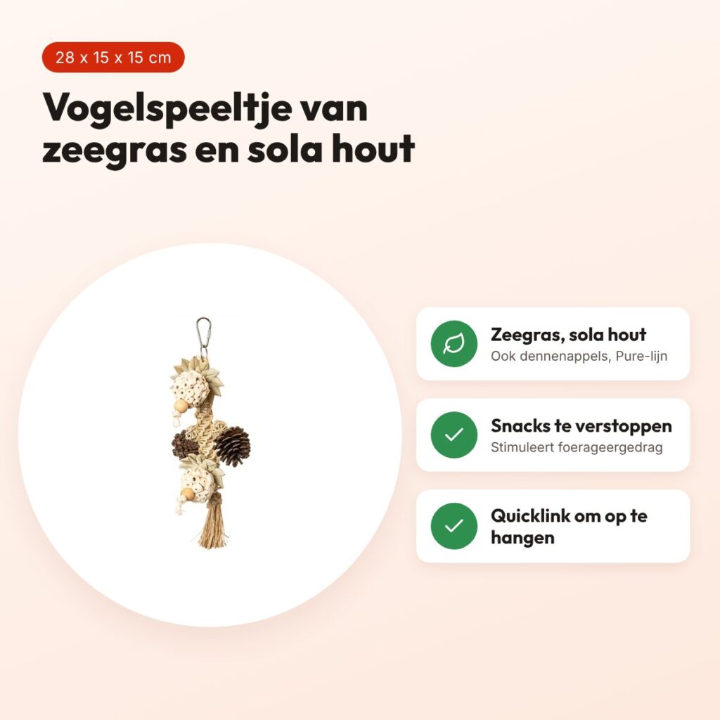 Back Zoo Nature vogelspeeltje Stunny Sunny 28 x 15 x 15 cm – zeegras – voordelen
