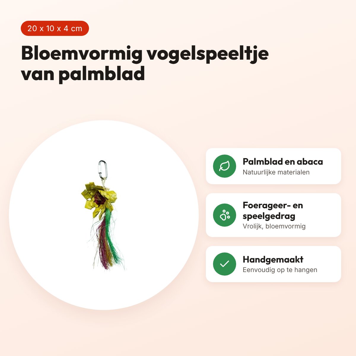 Back Zoo Nature vogelspeeltje Sunflower (zonnebloem) 20 x 10 x 4 cm – voordelen