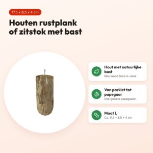 Back Zoo Nature Wood Slice Perch L 17,5 x 8,5 x 4 cm – houten zitstok – voordelen
