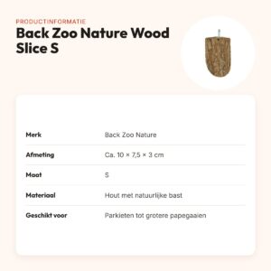 Back Zoo Nature Wood Slice Perch S 10 x 7,5 x 3 cm – houten zitstok – productinformatie
