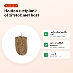 Back Zoo Nature Wood Slice Perch S 10 x 7,5 x 3 cm – houten zitstok – voordelen
