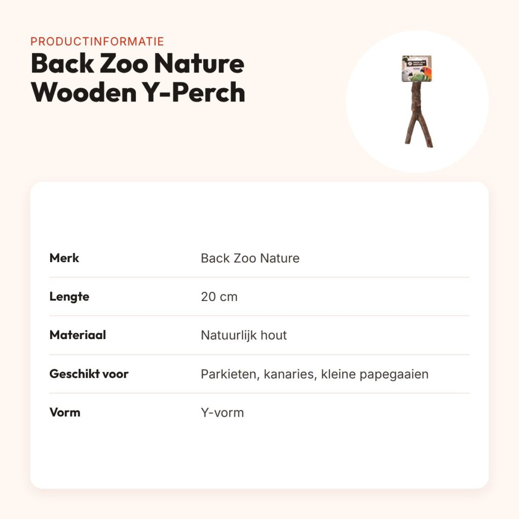 Back Zoo Nature Wooden Y-Perch 20 cm – natuurlijke zitstok – productinformatie