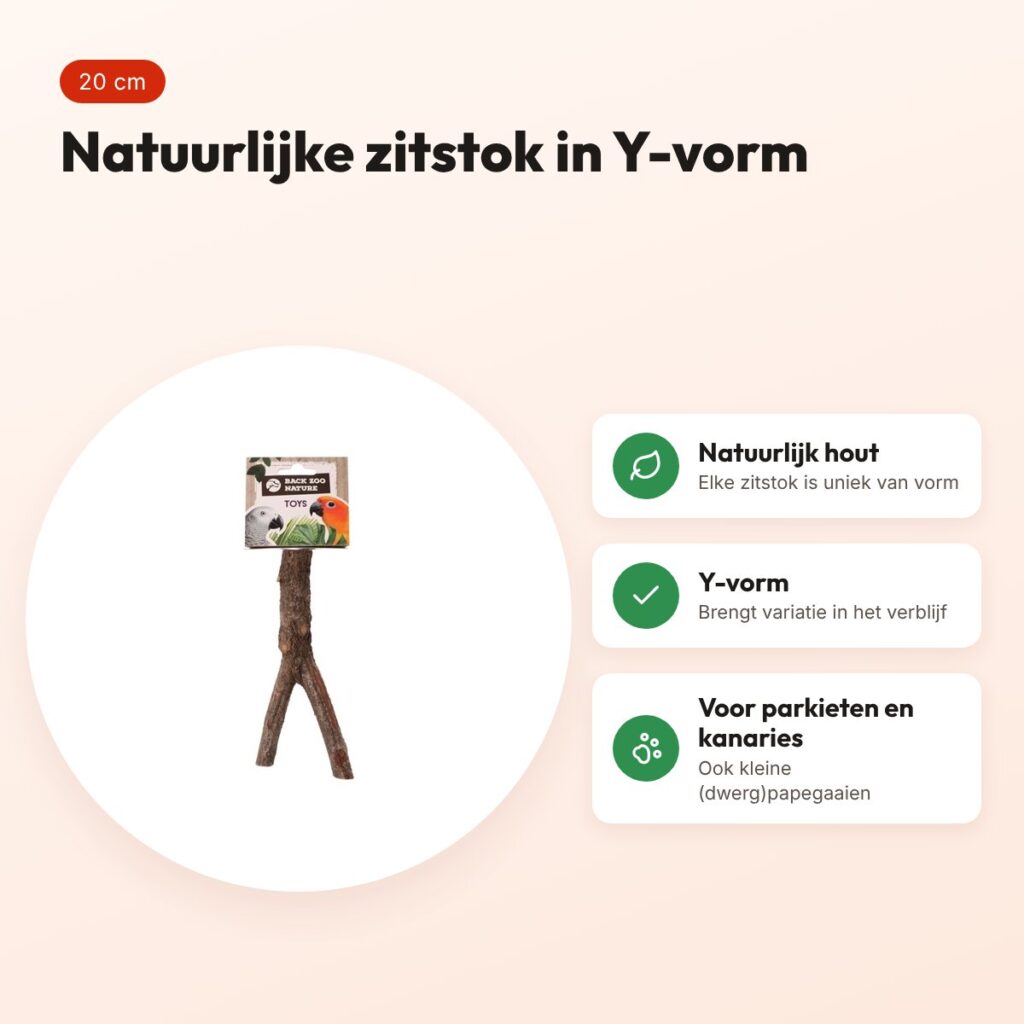 Back Zoo Nature Wooden Y-Perch 20 cm – natuurlijke zitstok – voordelen