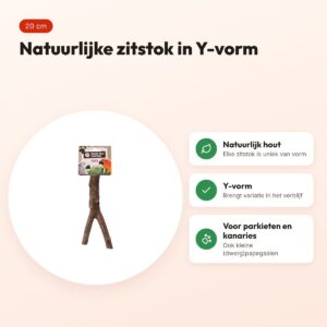 Back Zoo Nature Wooden Y-Perch 20 cm – natuurlijke zitstok – voordelen