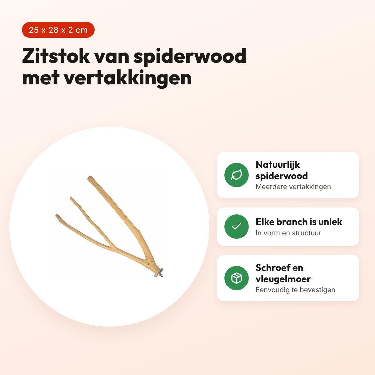 Back Zoo Nature zitstok spiderwood Multi Branch S 25 x 28 x 2 cm – voordelen