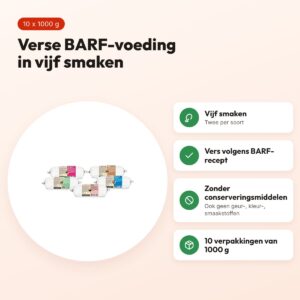 Barfmenu Deluxe Premium hondenvoer 10 x 1000 g – 5 smaken, glutenvrij – voordelen